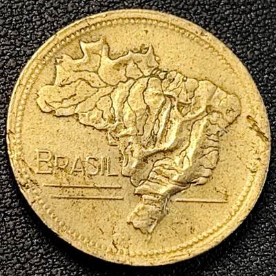 泉币菌-第191场- 迎春节专场 本场拍品多 请提前出价 年前能发货的最后一场（本期结束后 明天 2月14日发货 请及时付款） - 巴西1953年 地图2克鲁赛罗 黄铜币 25毫米