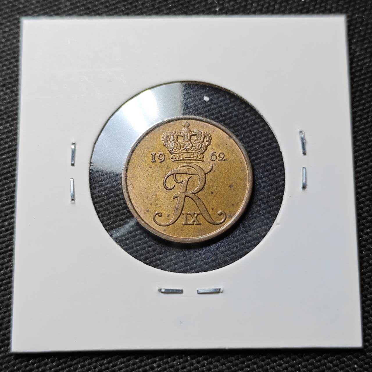 KK钱币收藏小铺  第397期 百期特怕（四拍之一） 2月预留时间 周末发货  1962丹麦2欧尔铜币 好品