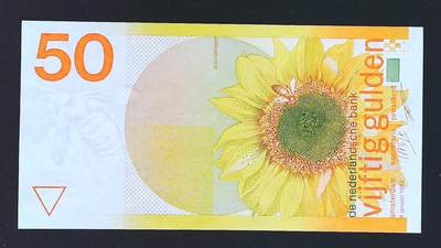 世界靓号纸钞第八十二期 - 1982年荷兰50盾 非常精美的一张钞 品相如图