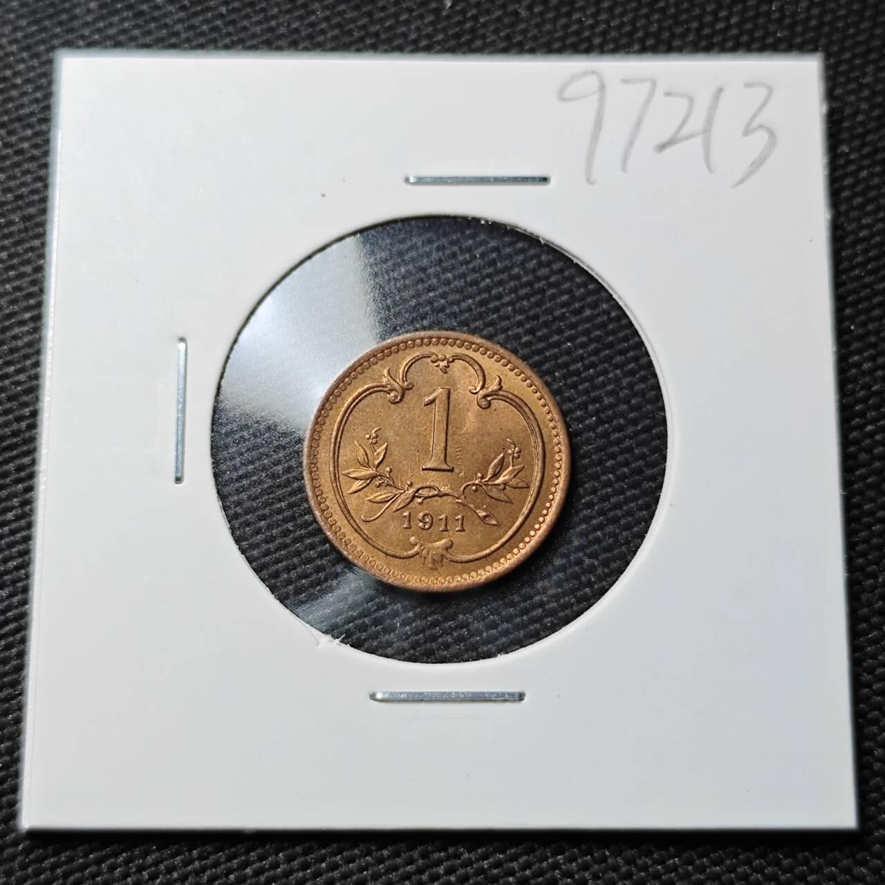 KK钱币收藏小铺  第397期 百期特怕（四拍之一） 2月预留时间 周末发货  奥地利1895年1格罗申铜币 MS品可评级