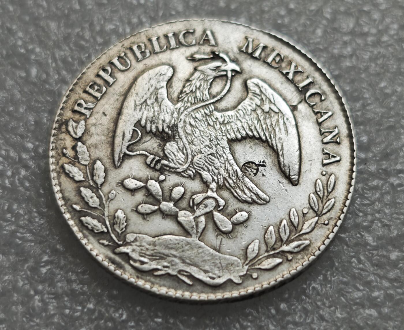 瓶子🏺第229期拍卖会[节后2月24日发货]  墨西哥鹰洋1876年P版  27克  带稀少戳记