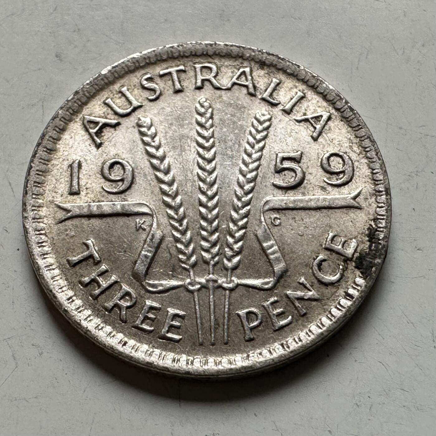 🌹外币初藏🌹🐯2026年第19场 快递已停，正月十五后再发 澳大利亚1959年三便士银币