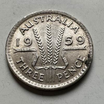 🌹外币初藏🌹🐯2026年第19场 快递已停，正月十五后再发 - 澳大利亚1959年三便士银币