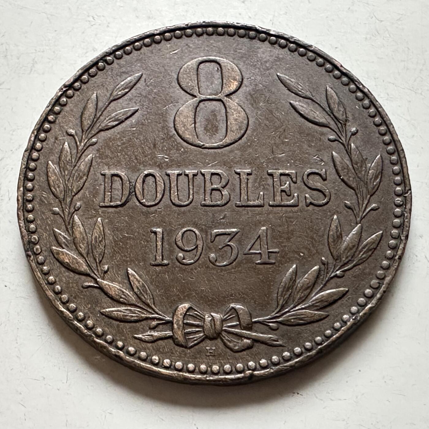 🌹外币初藏🌹🐯2026年第19场 快递已停，正月十五后再发 根西岛1934年8道布