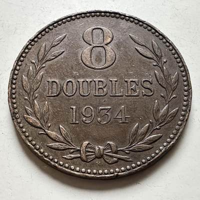 🌹外币初藏🌹🐯2026年第19场 快递已停，正月十五后再发 - 根西岛1934年8道布