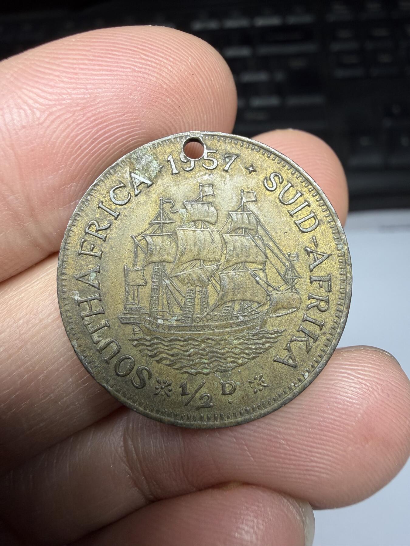 2025年集古藏今外币拍卖第二期-第7场—（总第307拍），可以寄存60天，满160元包邮。 1957年南非1/2便士