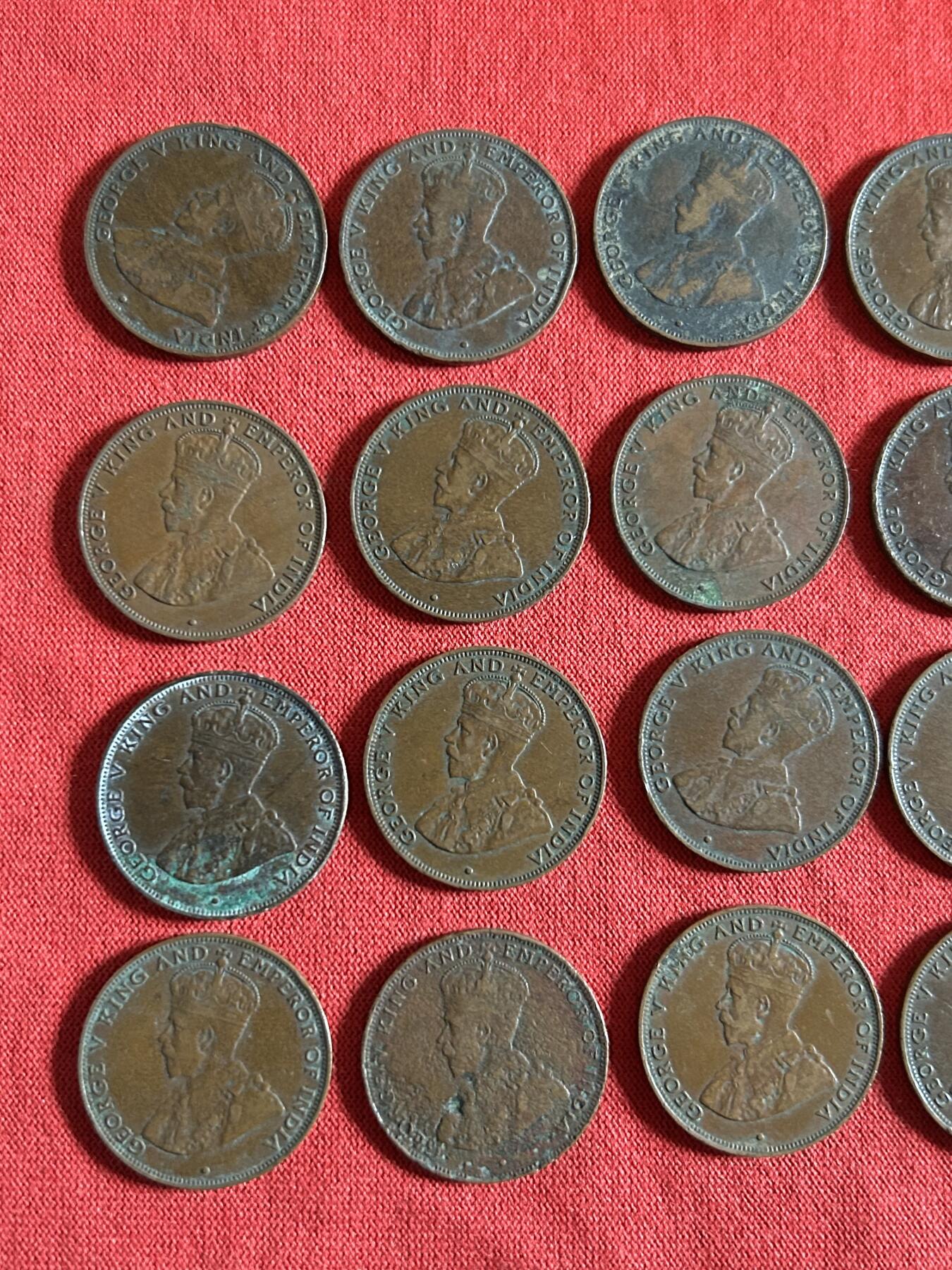 香港一仙铜币共20枚