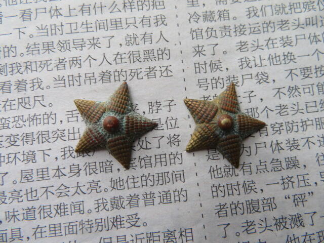 55技术尉官肩章18mm镀金黄星星2个一组