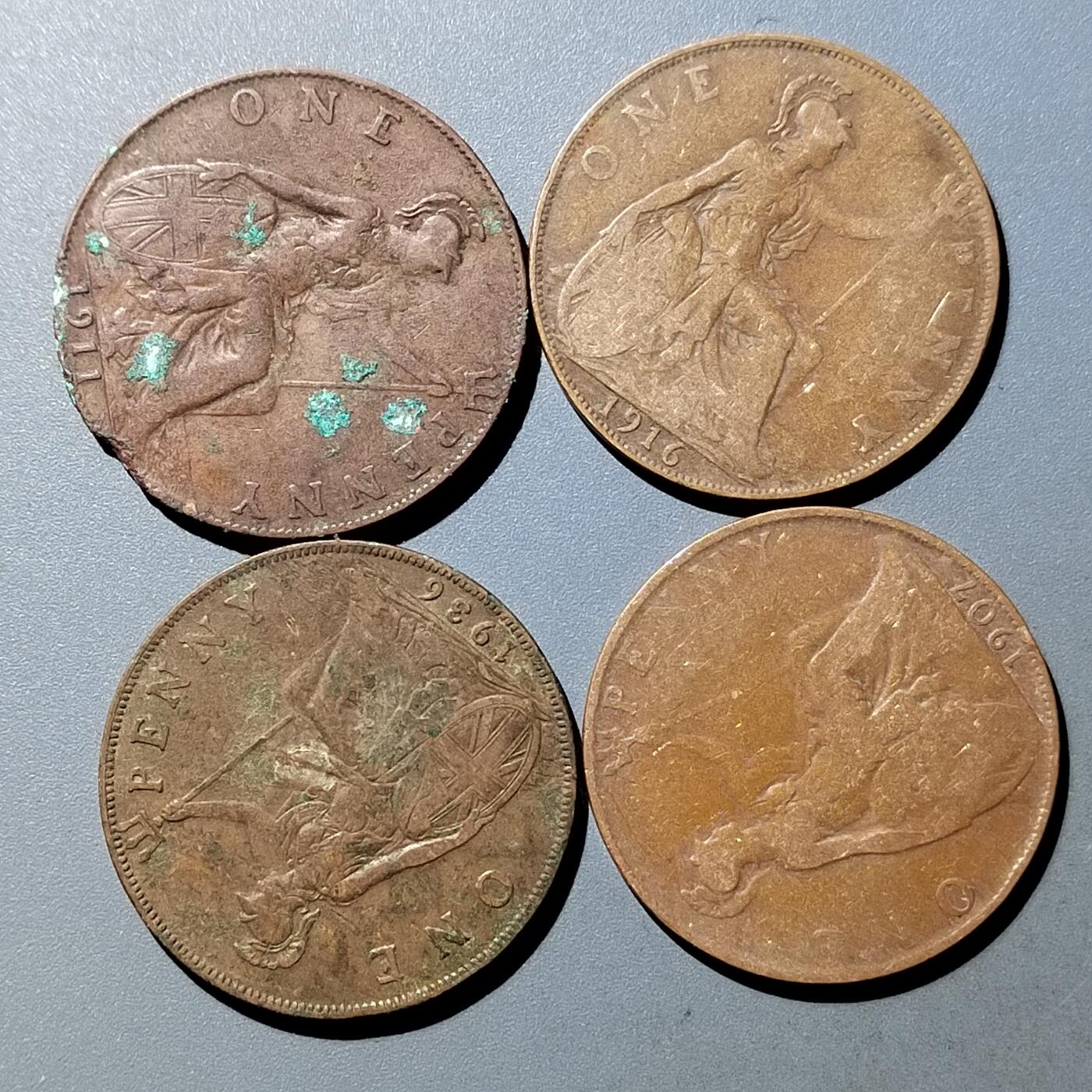 PCAI钱币  23-759  古钱铜元小专场 英国币四枚