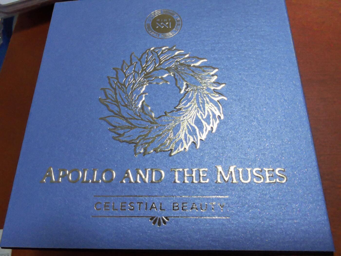 长老汇蛇年精选第一百场拍卖  2022喀麦隆国色天香系列之阿波罗与缪斯5000法郎仿古高浮雕银币，5盎司999银，盒证全，500枚