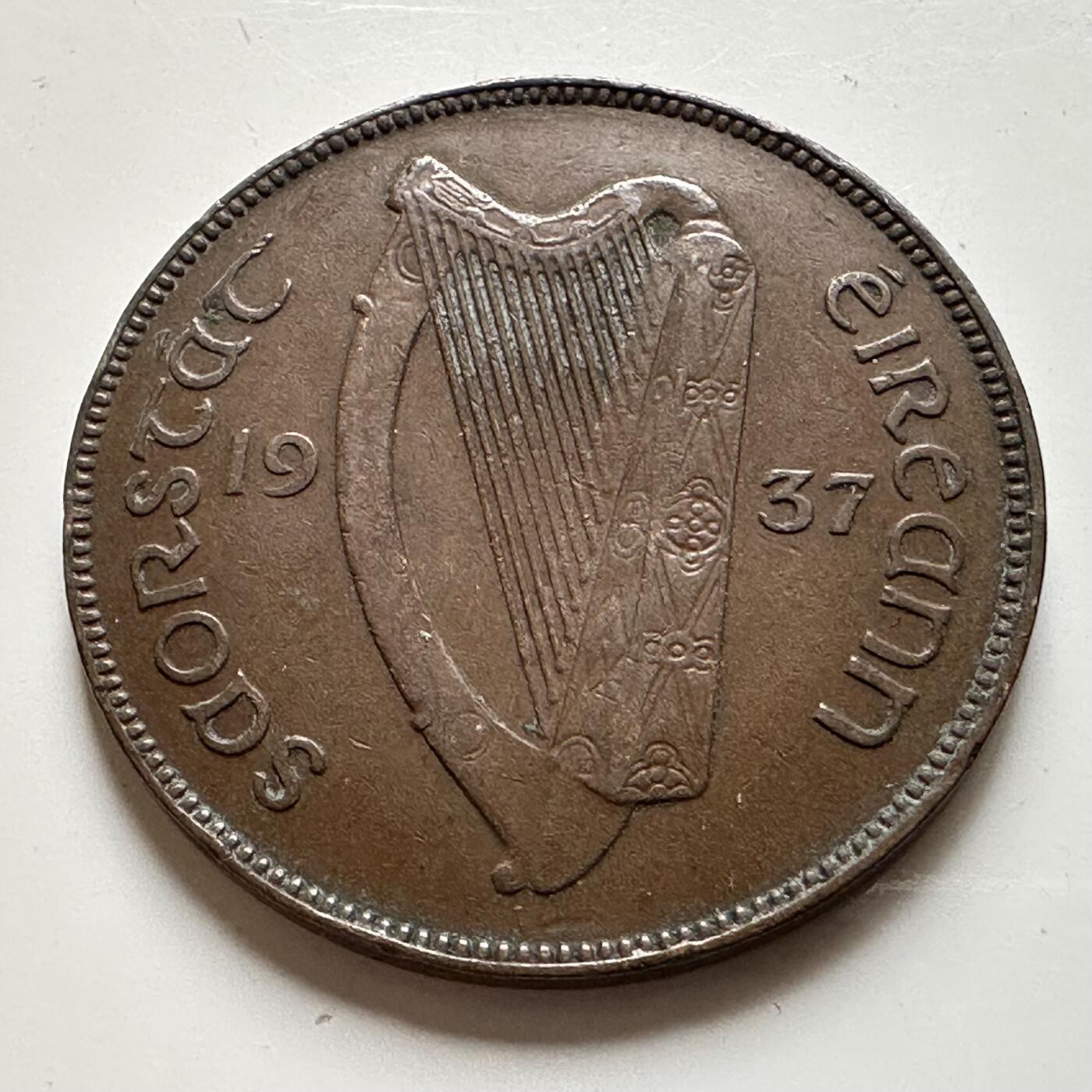 🌹外币初藏🌹🐯2026年第19场 快递已停，正月十五后再发 爱尔兰1937年一便士 a