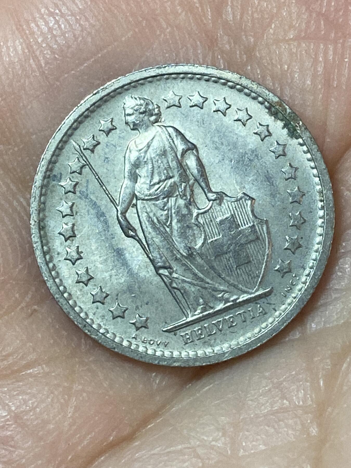 2026年第二十四场(总第一百九十三场）外国好品散币场(免佣金) 瑞士🇨🇭1968年1/2法郎(第三版首发年，无标版)