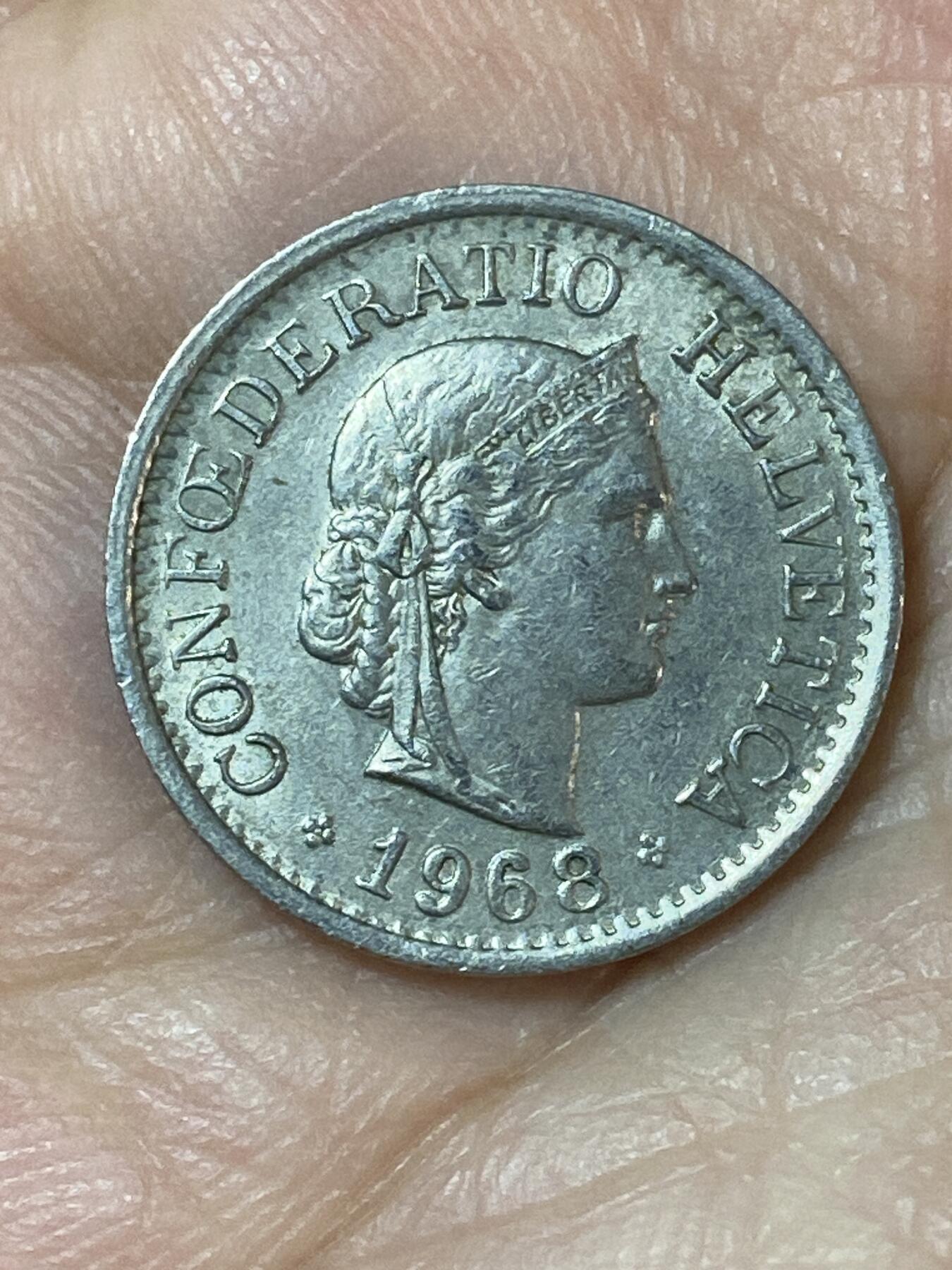 2026年第二十四场(总第一百九十三场）外国好品散币场(免佣金) 瑞士🇨🇭1968年10拉彭(第二版，B标伯尔尼造)