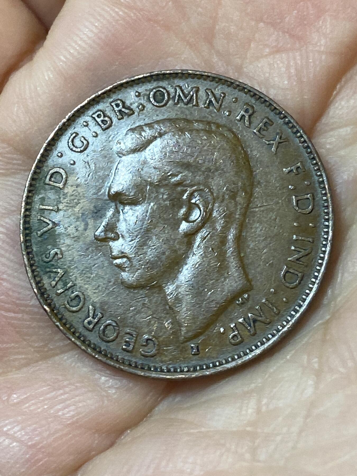 2026年第二十四场(总第一百九十三场）外国好品散币场(免佣金) 澳大利亚🇦🇺1943年1/2便士(乔治六世第一版，b版I标孟买造)