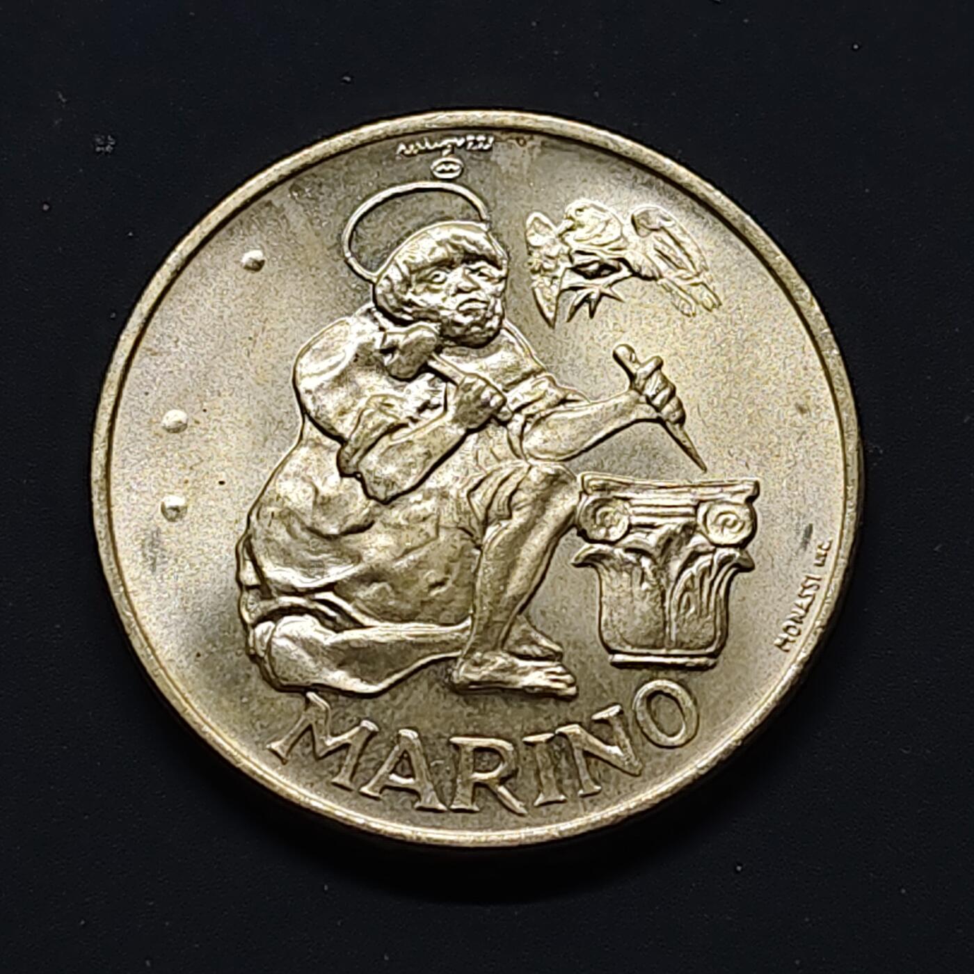 【全场包邮】纯粹捡漏拍503场 圣马力诺1975年500里拉圣人马力诺纪念银币【29毫米11克83.5%】