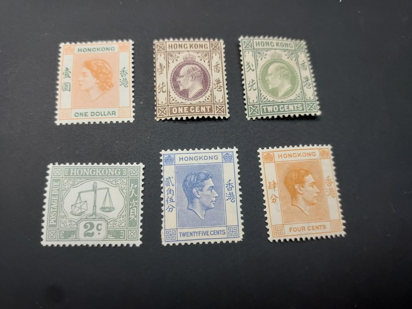 博彦收藏   2月28日 8点邮票专场 全场包邮 香港 早期普票新票6枚 上品