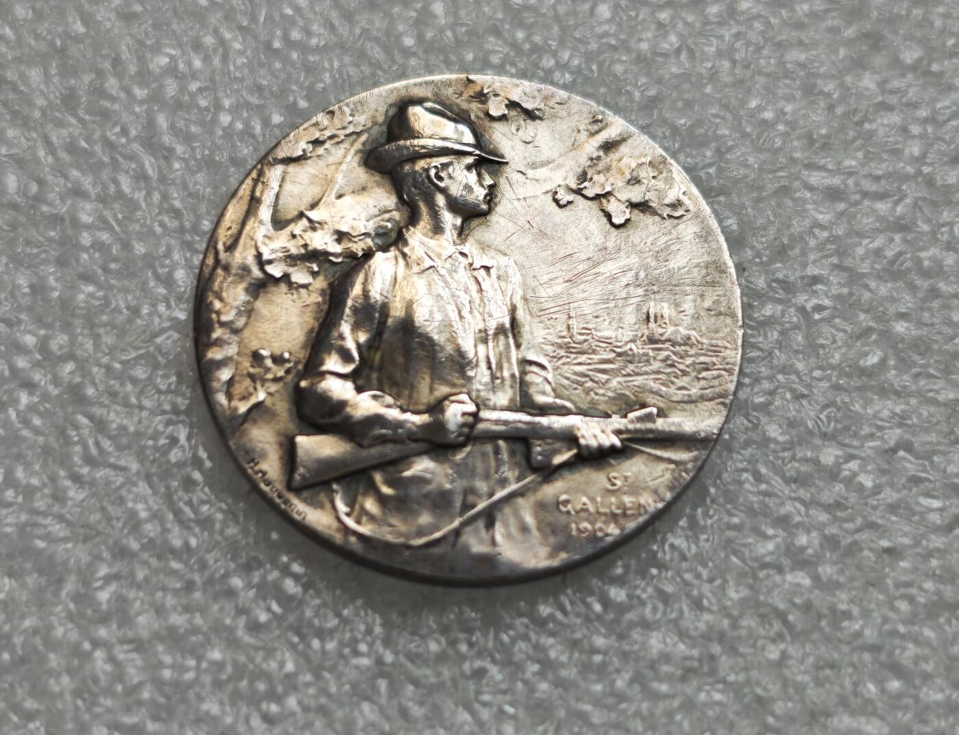 瓶子🏺第229期拍卖会[节后2月24日发货]  1904年瑞士圣加仑射击节银章  33毫米  16克