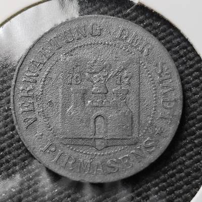 KK钱币收藏小铺  第397期 百期特怕（四拍之一） 2月预留时间 周末发货 -  1917 德紧 皮尔马森斯 5芬尼锌币