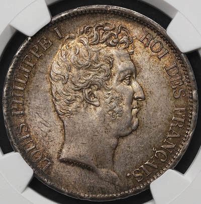 修遠堂世界钱币第105期，马年首拍 - NGC MS63 1831年法国5法郎大银币，路易 - 菲利普一世，A厂铭