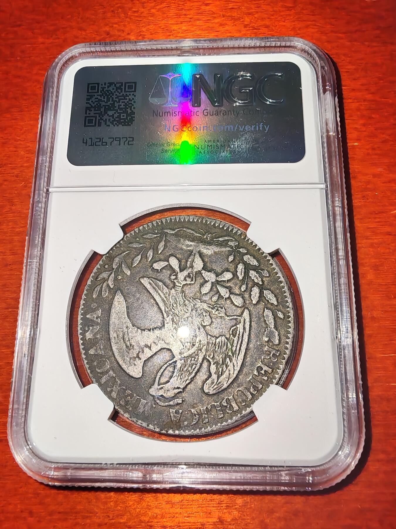 长老汇蛇年精选第一百场拍卖 1852Go PF墨西哥中期8R鹰洋，NGC VF30，瓜纳华托造币厂