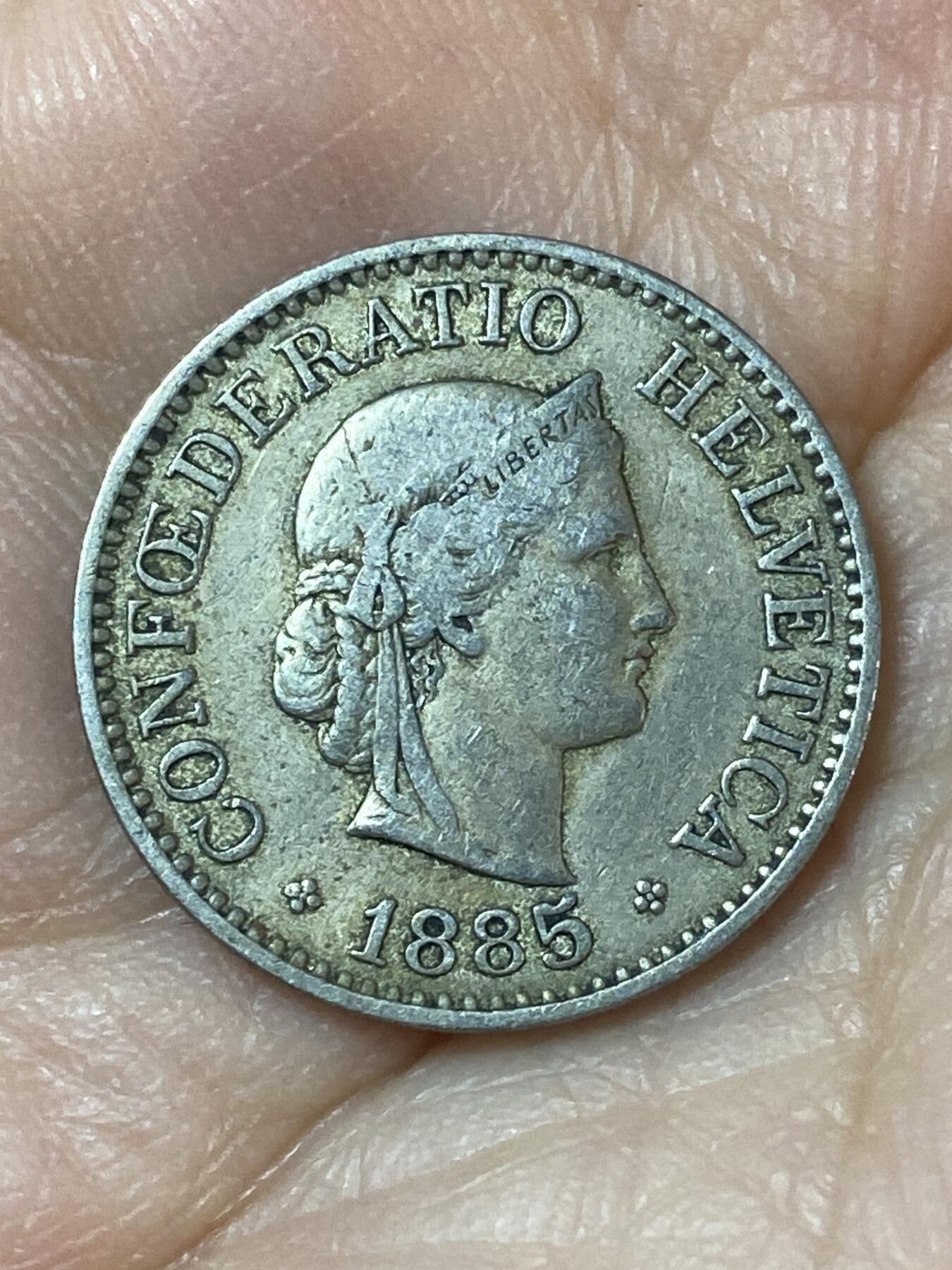 2026年第二十四场(总第一百九十三场）外国好品散币场(免佣金) 稀少早期年份–瑞士🇨🇭1885年10拉彭(第二版，B标伯尔尼造)