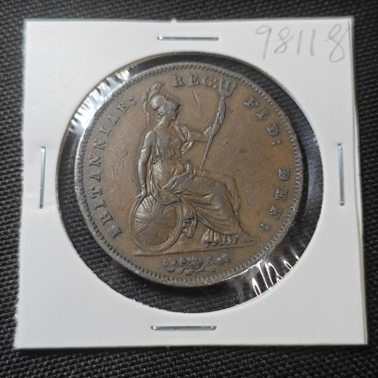 KK钱币收藏小铺  第398期 百期特拍（四拍之二） 2月预留时间 周末发货  1858英国维多利亚女王1/2便士铜币