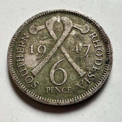 🌹外币初藏🌹🐯2026年第19场 快递已停，正月十五后再发 - 英属南罗得西亚1947年六便士