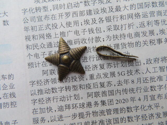 55校官铜质肩章星星20mm一个（腿别脱焊）