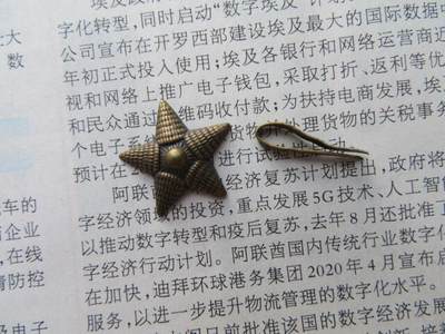 55校官铜质肩章星星20mm一个（腿别脱焊） - 55校官铜质肩章星星20mm一个（腿别脱焊）