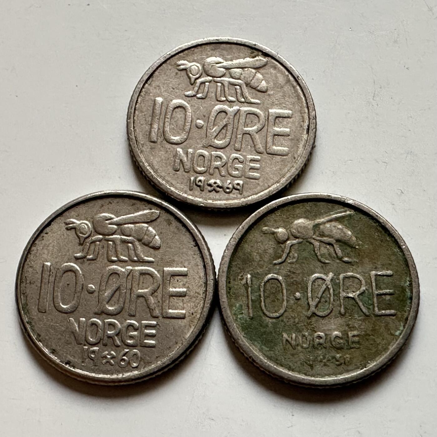 🌹外币初藏🌹🐯2026年第19场 快递已停，正月十五后再发 挪威蜜蜂10欧尔三枚