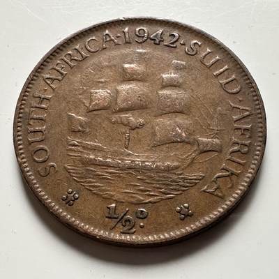 🌹外币初藏🌹🐯2026年第19场 快递已停，正月十五后再发 - 英属南非1942年1/2便士