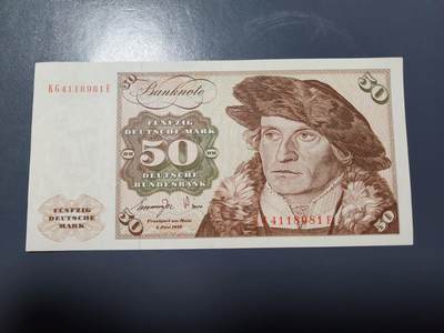 2月11号晚上8点 外国纸币自动截拍第24场 - 德国1977年50马克 极美品近新