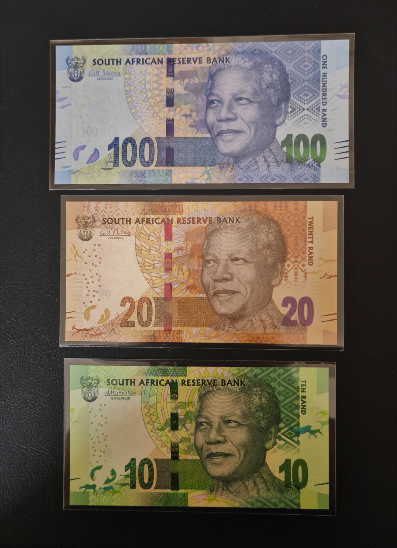 【礼羽收藏】🌏世界钱币拍卖第124期 （一组2张）【UNC】非洲 南非 10.20.100