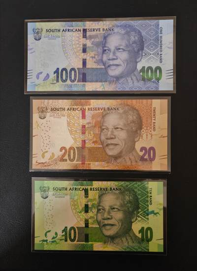 【礼羽收藏】🌏世界钱币拍卖第124期 - （一组2张）【UNC】非洲 南非 10.20.100