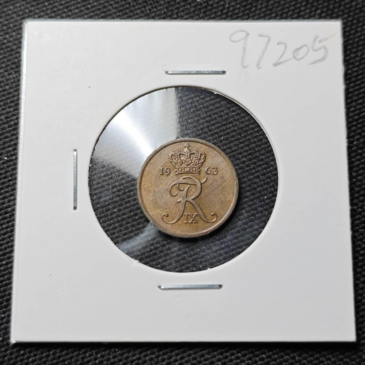 KK钱币收藏小铺  第397期 百期特怕（四拍之一） 2月预留时间 周末发货  1963丹麦1欧尔铜币 少见