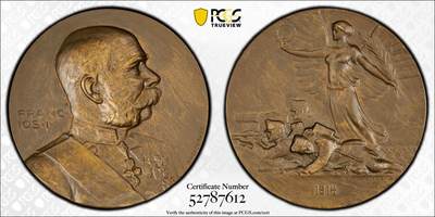 博洋堂蛇年收官专场暨第161期（全场包邮） - PCGS MS64 奥地利1914年弗朗茨·约瑟夫一世纪念大铜章，唯一冠军分！