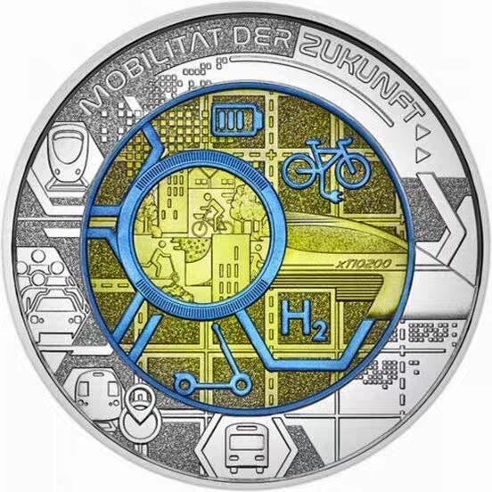 【币将精彩】世界钱币马年新春拍卖（2026-2-22） 克劳斯获奖币奥地利2021年智能出行银铌双金属币带证书包装