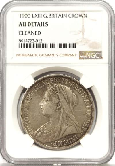 博洋堂蛇年收官专场暨第161期（全场包邮） - NGC AUD 英国1900年1克朗马剑大银币，维多利亚女王最后一年大克朗
