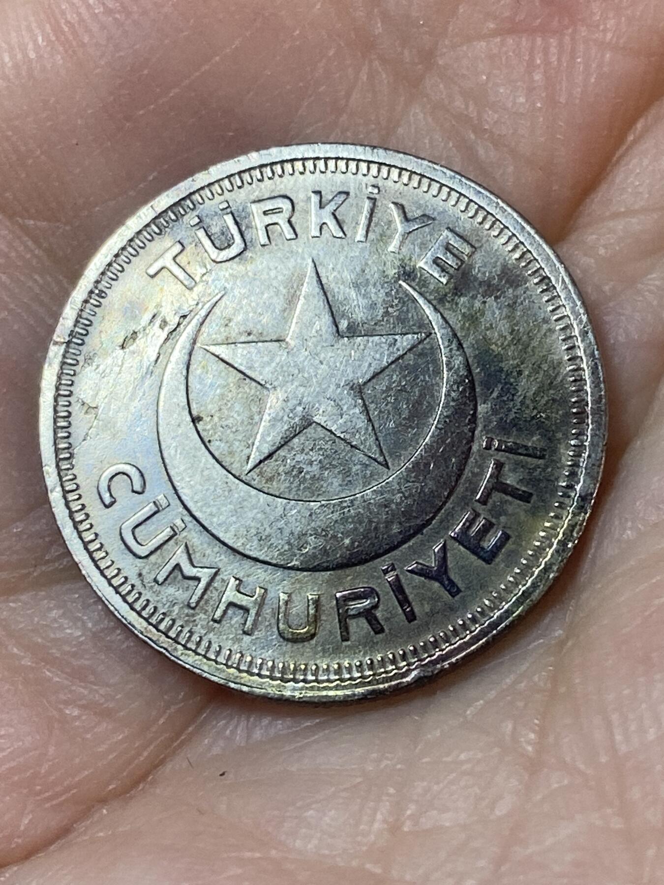 2026年第二十四场(总第一百九十三场）外国好品散币场(免佣金) 土耳其🇹🇷1943年5库鲁斯(建国后第三套流通硬币)