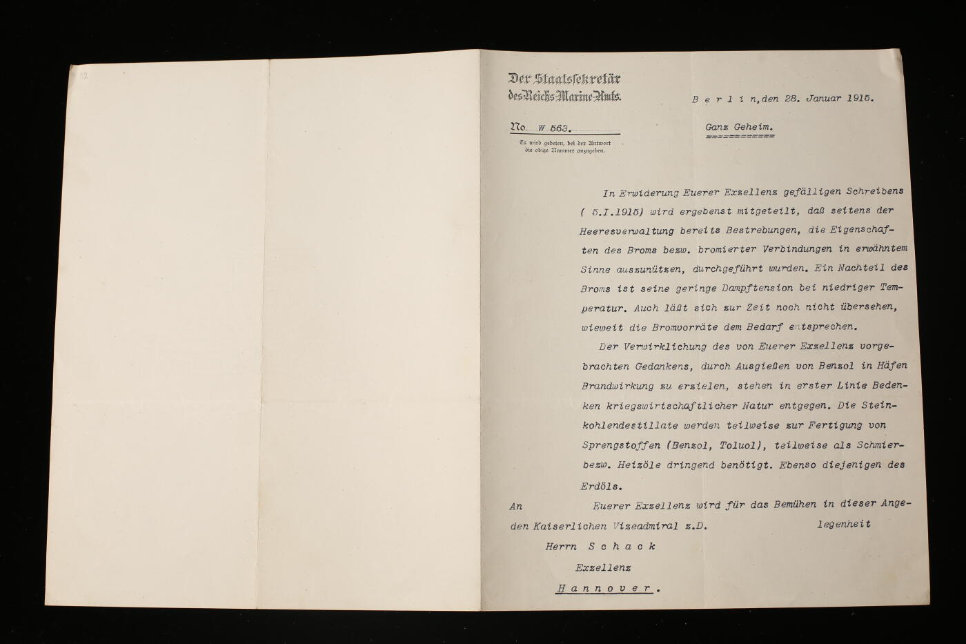 欢庆春节！戎马世界章牌大赏第112期春节大拍  德专场 帝国海军部国务秘书回复威廉·沙克的绝密文件 冯·特罗塔（von Trotha）亲签