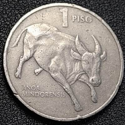 泉币菌-第191场- 迎春节专场 本场拍品多 请提前出价 年前能发货的最后一场（本期结束后 明天 2月14日发货 请及时付款） - 公牛 菲律宾1比索硬币 29MM 