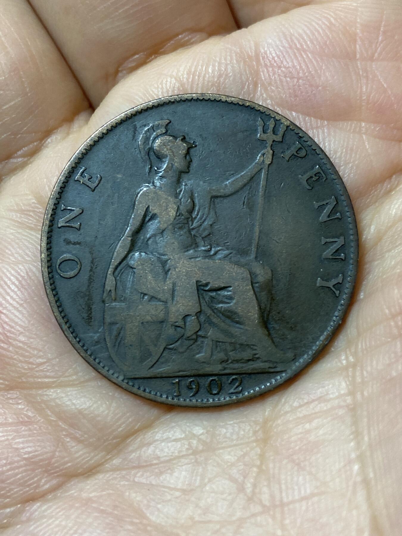 2026年第二十三场(总第一百九十二场）外国好品散币场(年后发货) 英国🇬🇧1902年1便士(爱德华七世加冕年，首发年)