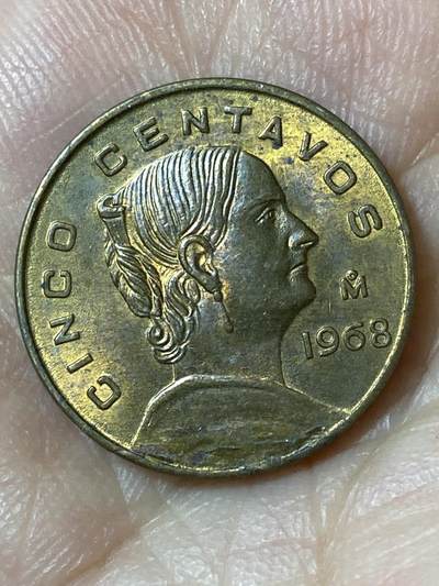 2026年第二十三场(总第一百九十二场）外国好品散币场(年后发货) - 墨西哥🇲🇽1968年5分(多明戈斯第三版)