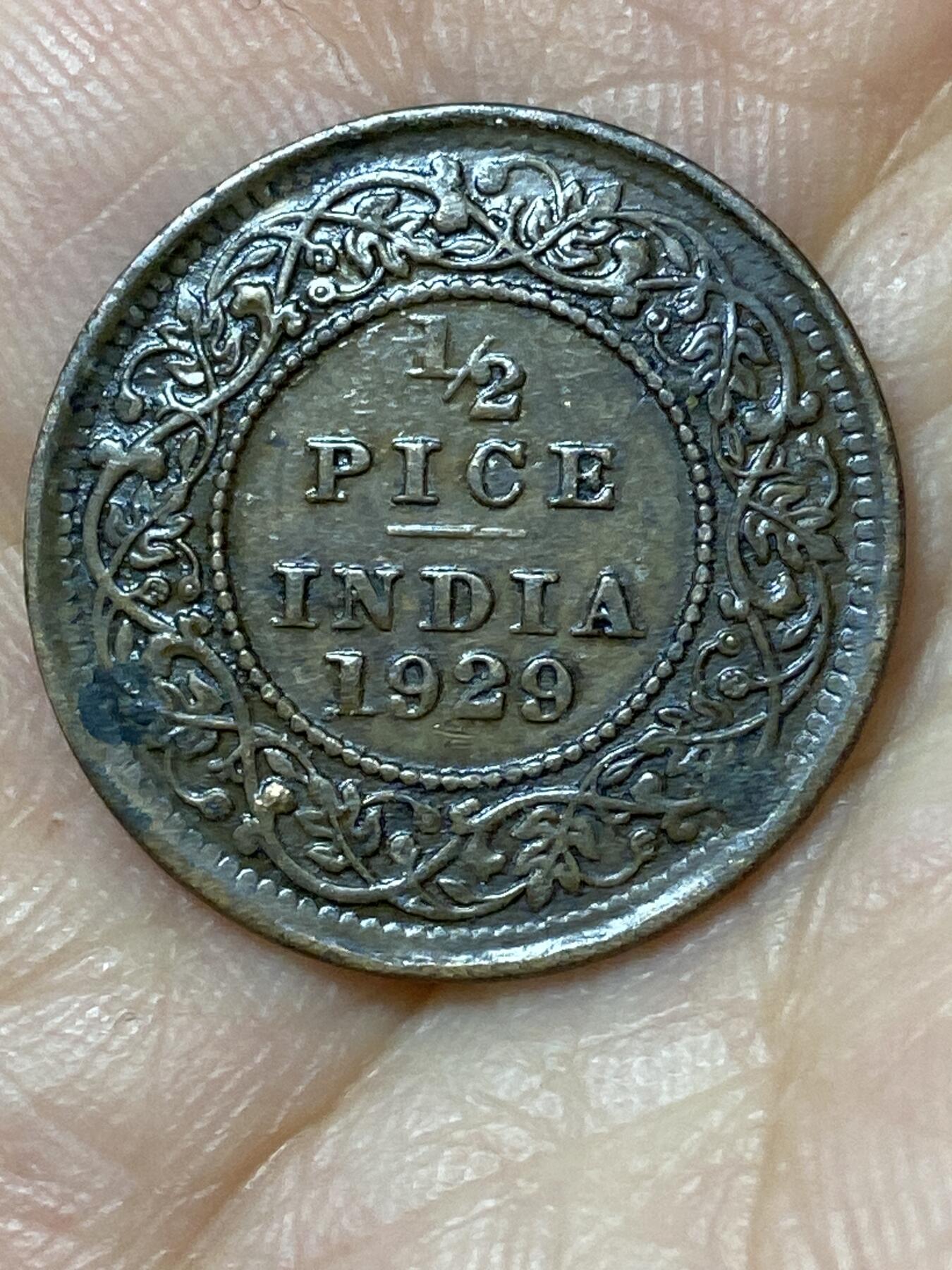2026年第二十三场(总第一百九十二场）外国好品散币场(年后发货) 英属印度1929年1/2派士(乔治五世时期，C版加尔各答造)