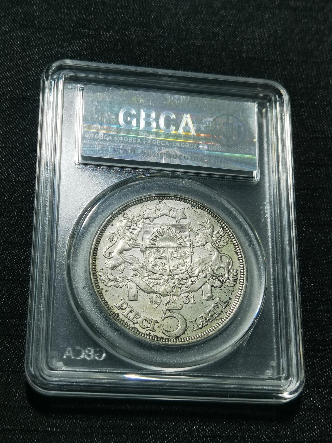 天下钱庄专场欢迎参拍 拉脱维亚5拉特银币