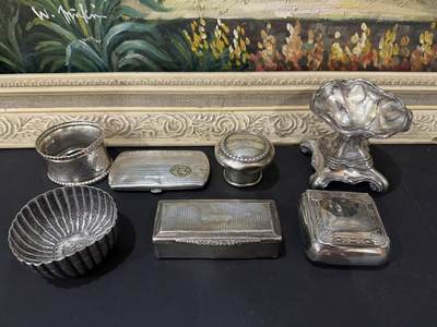 海外回流春节精品专场（一） - 法国回流纯银杂件一组（重：292.2g）