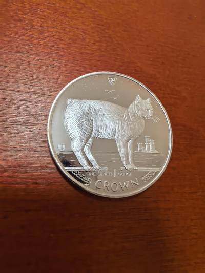 长老汇蛇年精选第一百场拍卖 - 1988马恩岛世界名猫系列之马恩无尾猫1克朗精制银币，1盎司999银，1.5万枚