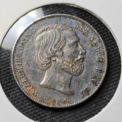 KK钱币收藏小铺  第397期 百期特怕（四拍之一） 2月预留时间 周末发货 -  1861荷兰1/2盾银币 深打状态 细节好