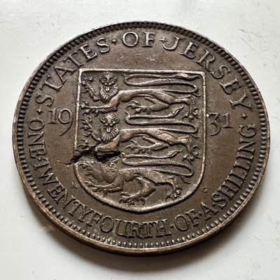 🌹外币初藏🌹🐯2026年第19场 快递已停，正月十五后再发 - 泽西岛1931年1/24先令