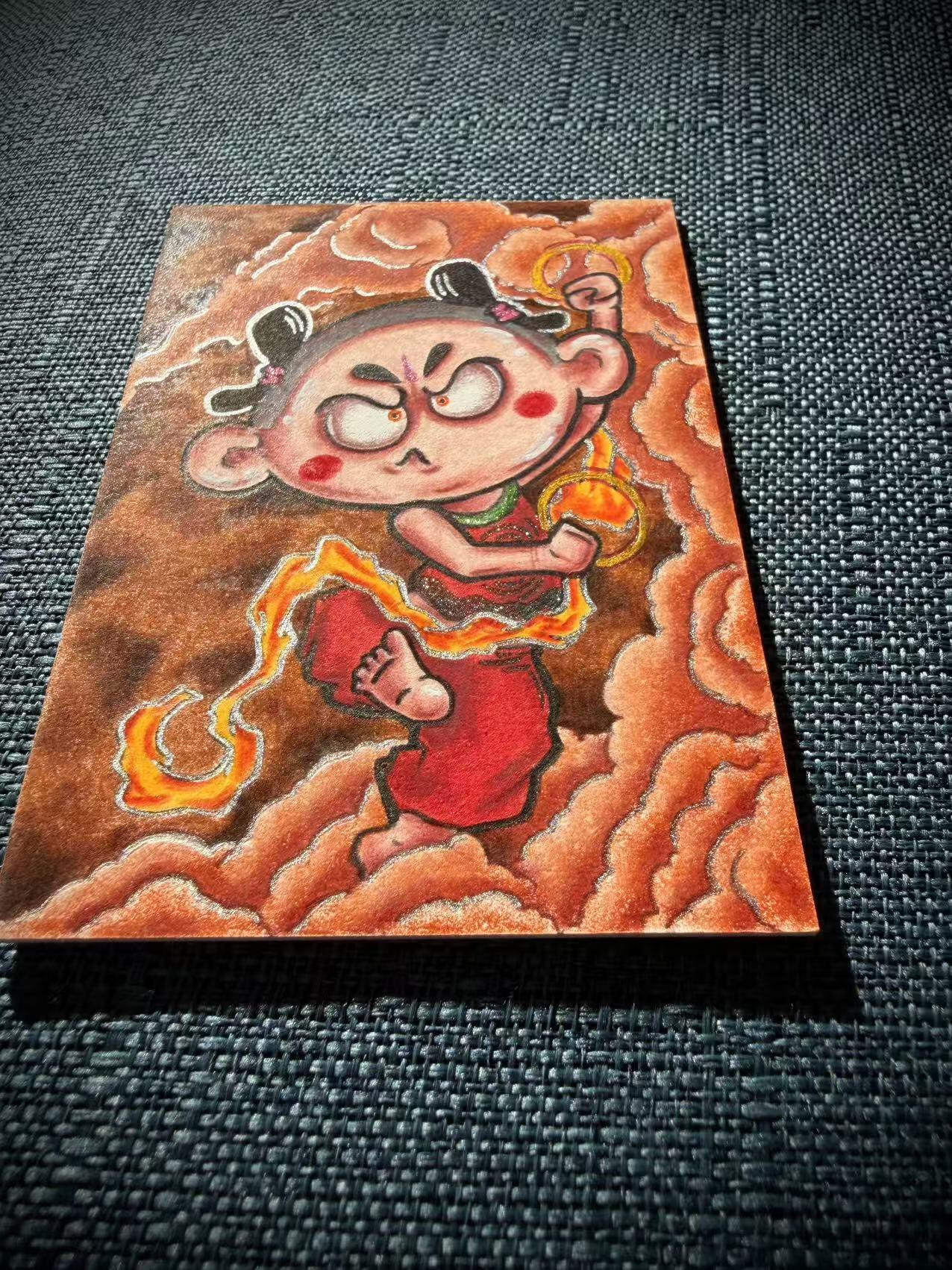 天玑星卡拍第171期《2.12周四截拍年前最后一场》持续收拍收评中 满赠卡需备注 【手绘卡】居子 哪吒 手绘卡